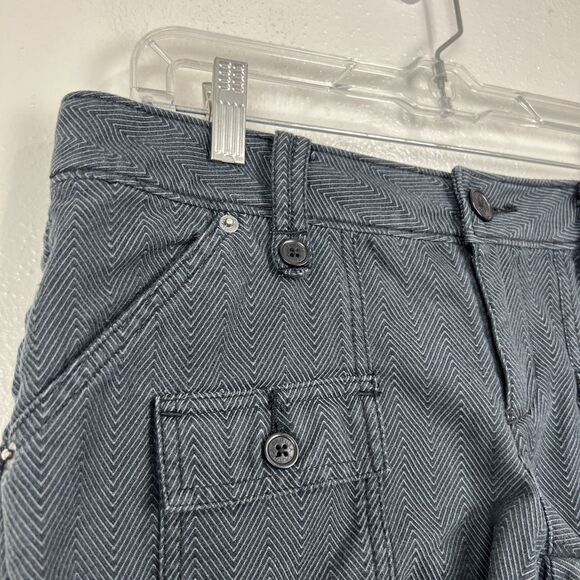 Split Shorts Women 9 Grey Cheveron Print Cargo Casual Bottoms Juniors - Picture 7 of 10